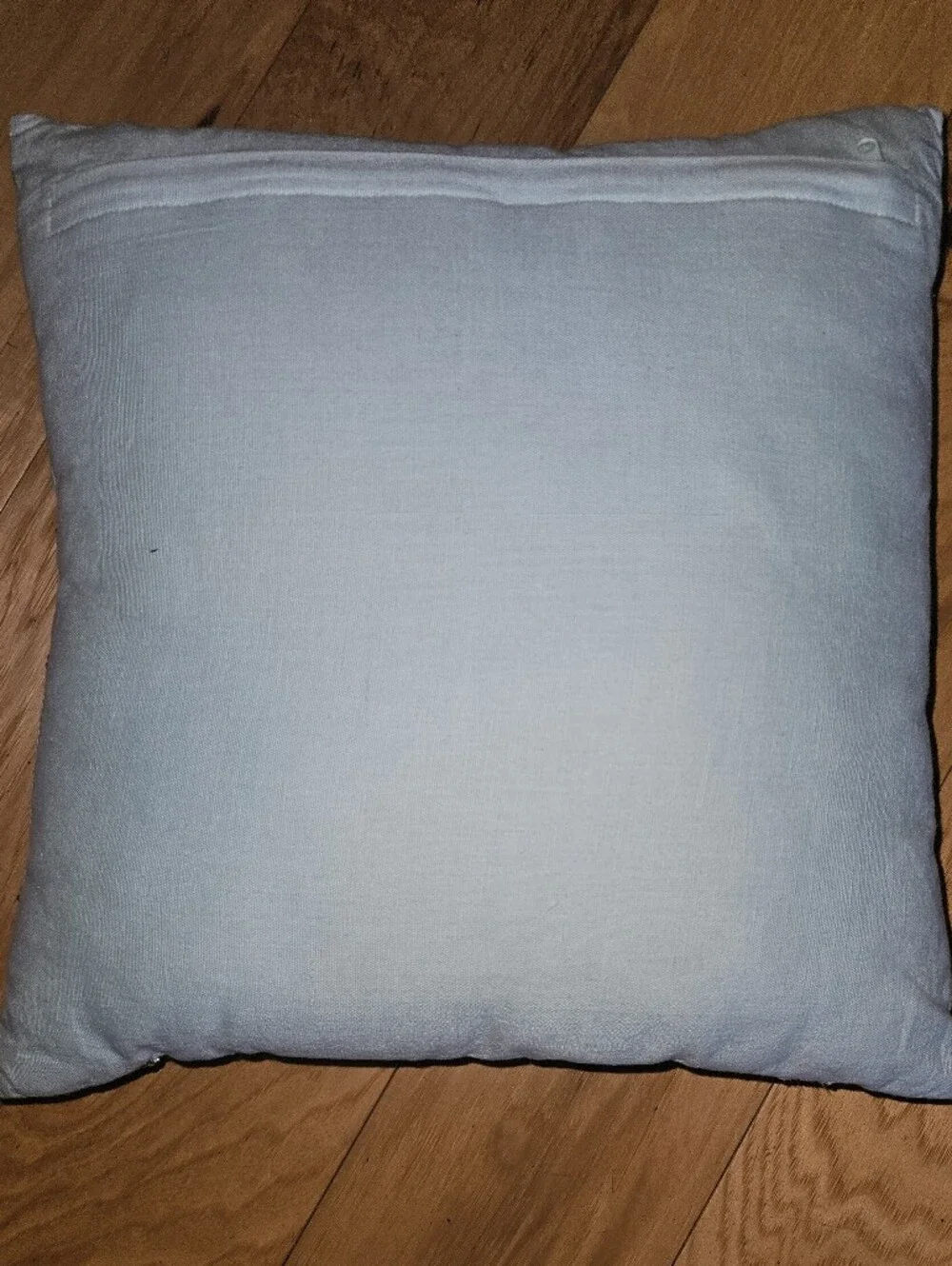Decorative Light Blue Throw Pillow with Silver Beaded Pattern